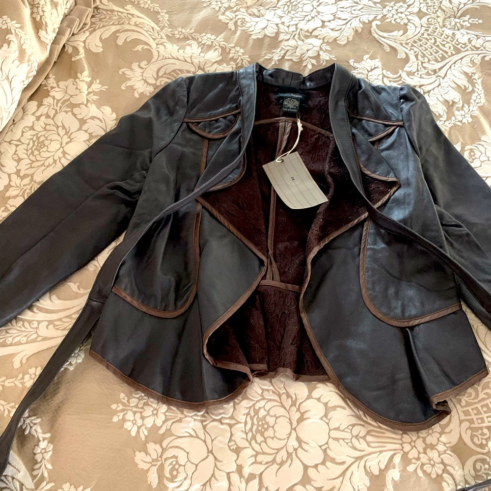 Jak & Rae peplum leather jacket